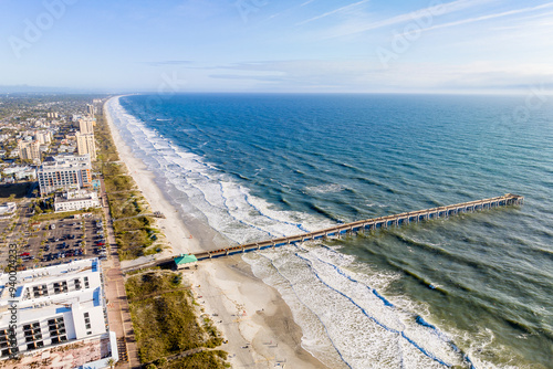 Aerial view of the Jacksonville Beach Pier