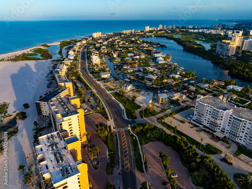 Aerial view of Fort Myers Beach, Florida.