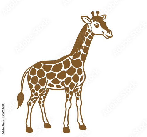 This Elegant Giraffe Silhouette Vector Clipart Captures the Majestic Beauty of Wildlife, Making It Perfect for Nature-Themed Designs, African Safari Illustrations, Decorative Art, and Ornamental Graph