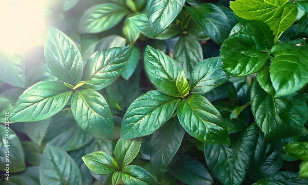 Lush green foliage background with leaves in a vibrant green hue Lush green foliage background with leaves in a vibrant green hue