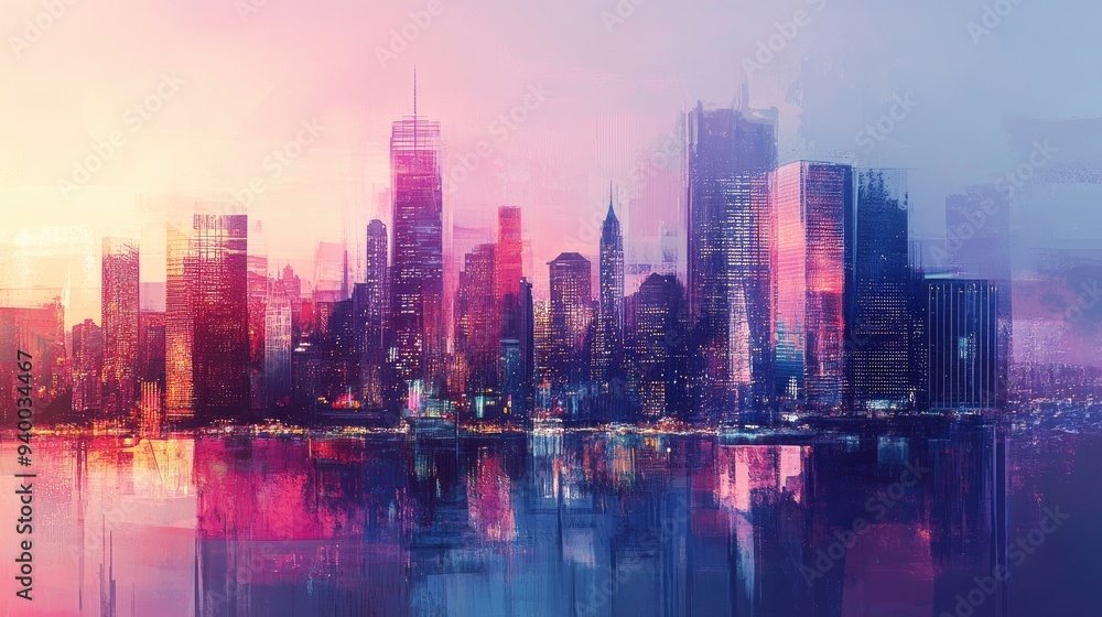 Fototapeta premium abstract city skyline