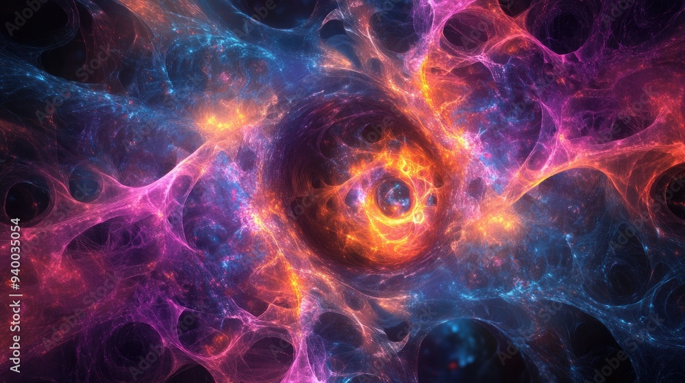 Abstract fractal forms exploring the relationship between nuclear physics and graphic design within the Elementary Particles series Abstract fractal forms exploring the relationship between nuclear physics and graphic design within the Elementary Particles series