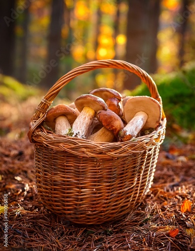 mushrooms in the basket