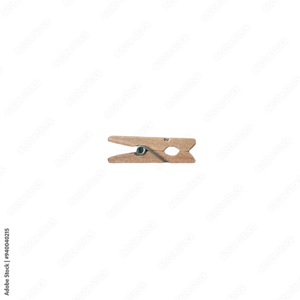 Wooden clothespin clip on white background Wooden clothespin clip on white background