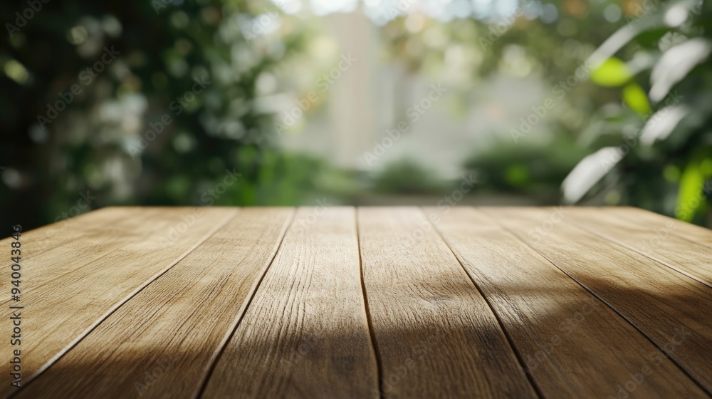 3D rendering of a close up view of a wooden table with a blurred background 3D rendering of a close up view of a wooden table with a blurred background