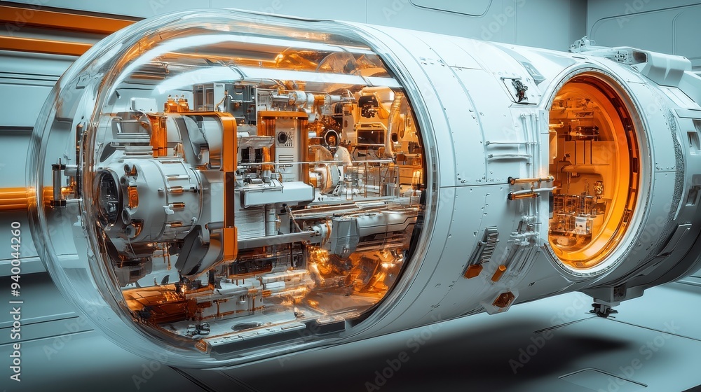 Fototapeta premium Futuristic Spaceship Pod Interior D Rendering