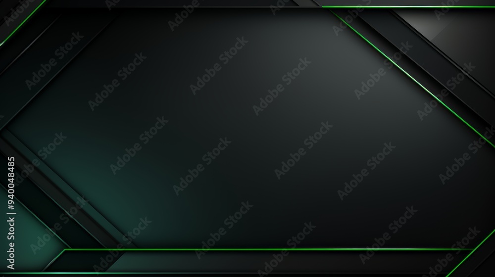 Abstract Green & Black Geometric Background,A sleek and modern design featuring a dark black background with a vibrant green geometric pattern. Perfect for minimalist and tech-inspired projects.