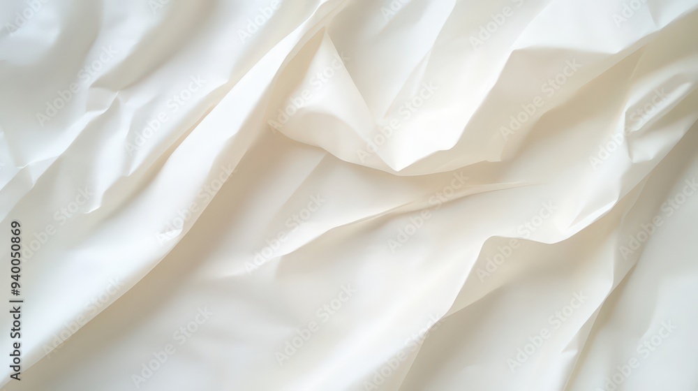 A white piece of fabric with a lot of wrinkles A white piece of fabric with a lot of wrinkles