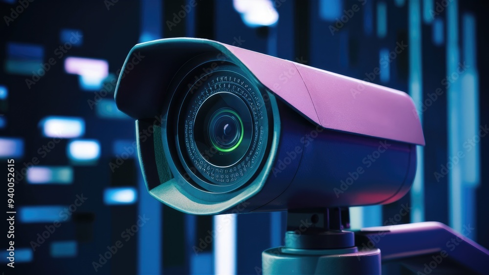 3D Render of Surveillance Camera in Low Light Environment Suitable for Technology or Security Themes 3D Render of Surveillance Camera in Low Light Environment Suitable for Technology or Security Themes