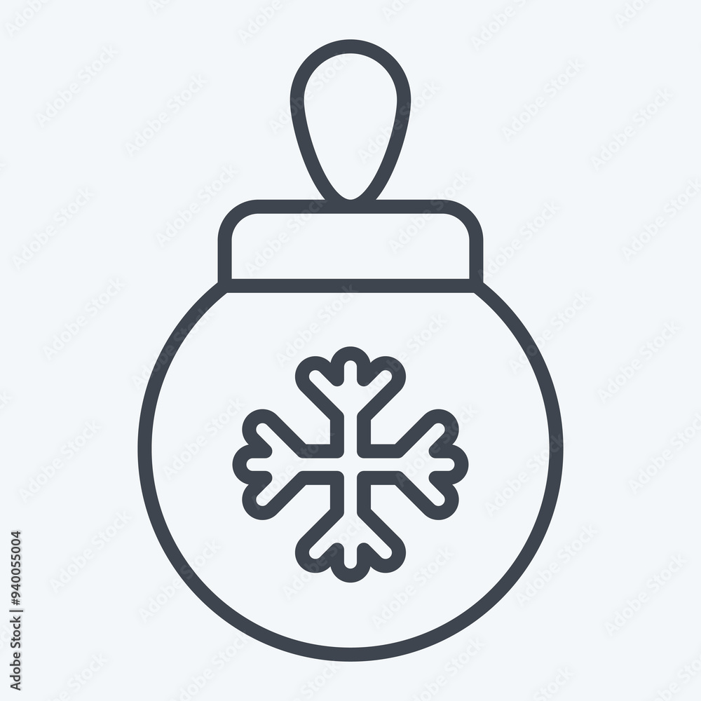 Icon Ornament. related to Winter symbol. line style. simple illustration Icon Ornament. related to Winter symbol. line style. simple illustration