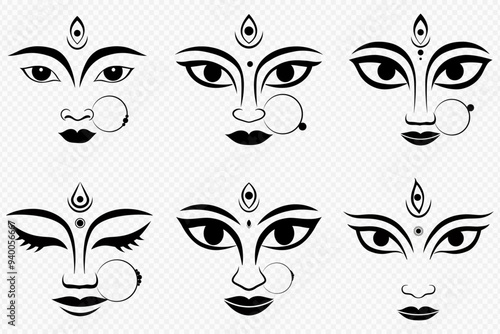 Goddess Durga Eyes, Collection for. Durga Puja Sale, Banner, Goddess Durga, Durga Face, 