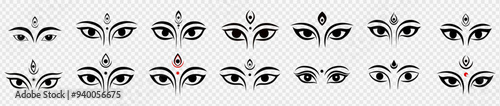 Traditional Indian. Goddess Durga Eyes, Collection for Festive Designs and Decorations, Set of Durga Eyes, Durga Face,  Durga Puja Sale, Banner, Goddess Durga,
