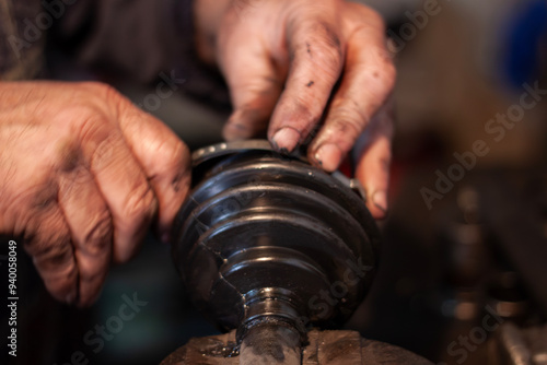 Vintage Mechanical Workshop with Visible Tools and Parts in Disarray