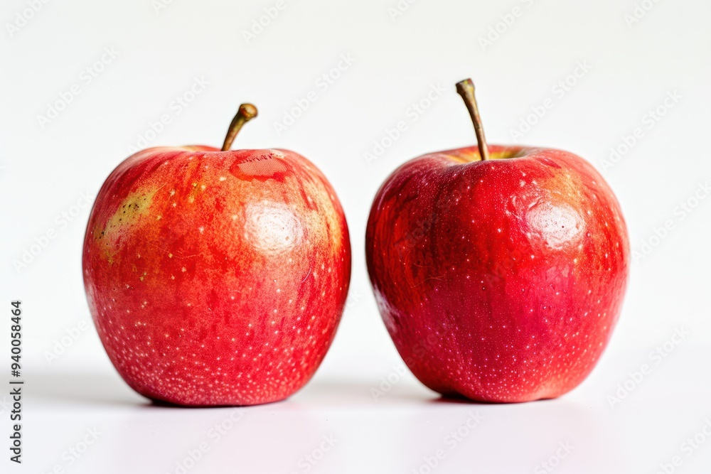 Two Red Apples on White Background Two Red Apples on White Background