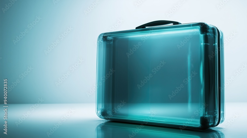 X-ray view of a transparent suitcase isolated on a white background, illustrating security check processes in travel, airport, and baggage screening contexts.
