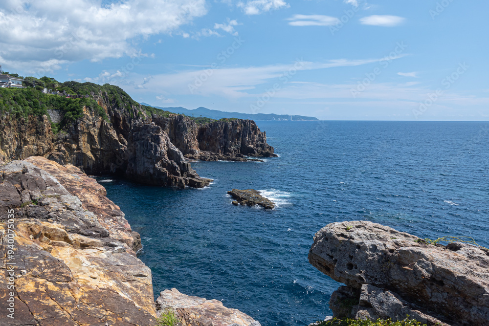 和歌山 南紀白浜の三段壁の風景 日本 和歌山 南紀白浜の三段壁の風景 日本