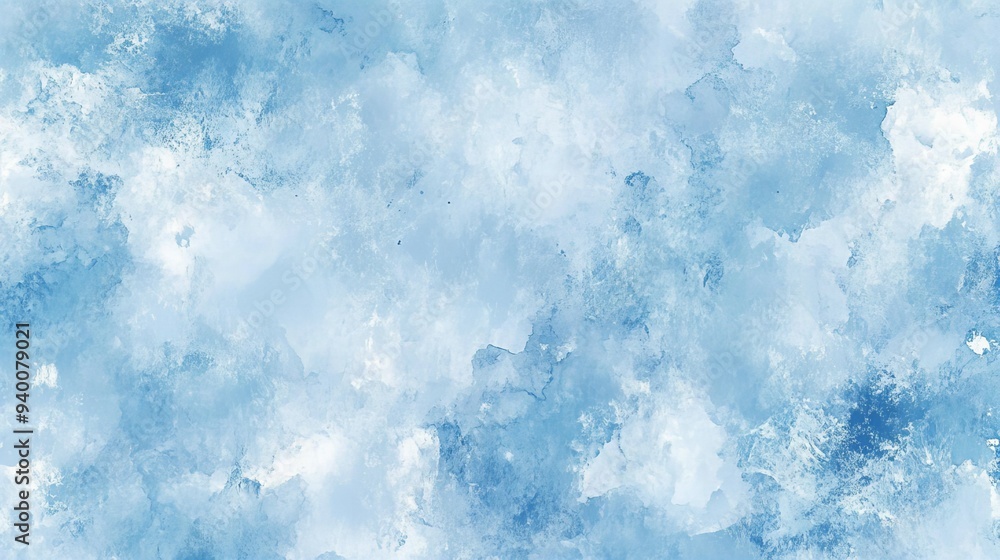 Fototapeta premium A textured light blue background with soft watercolor effects and brushstrokes, creating an airy, soothing, and delicate artistic vibe.