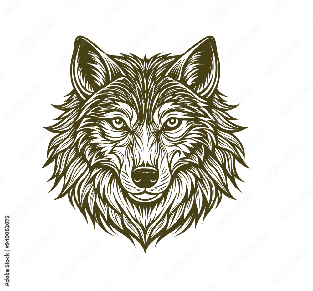 Fototapeta premium Wolf Silhouette Vector Clipart Captures the Fierce and Majestic Nature of the Wild,Making It Ideal for Wilderness-Themed Designs, Wildlife Illustrations, Ornamental Art, and Decorative Graphic Project
