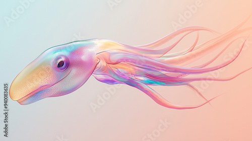illustration of squid with ...