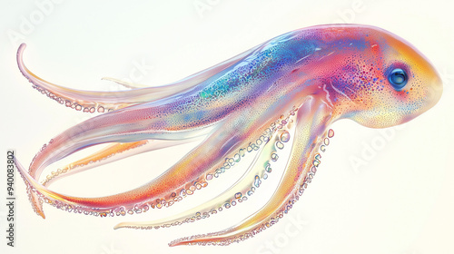 illustration of squid with ...