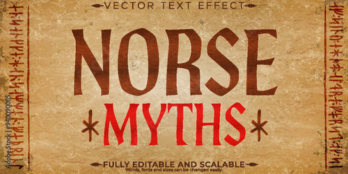 Viking editable text effect, editable nordic and warrior text style