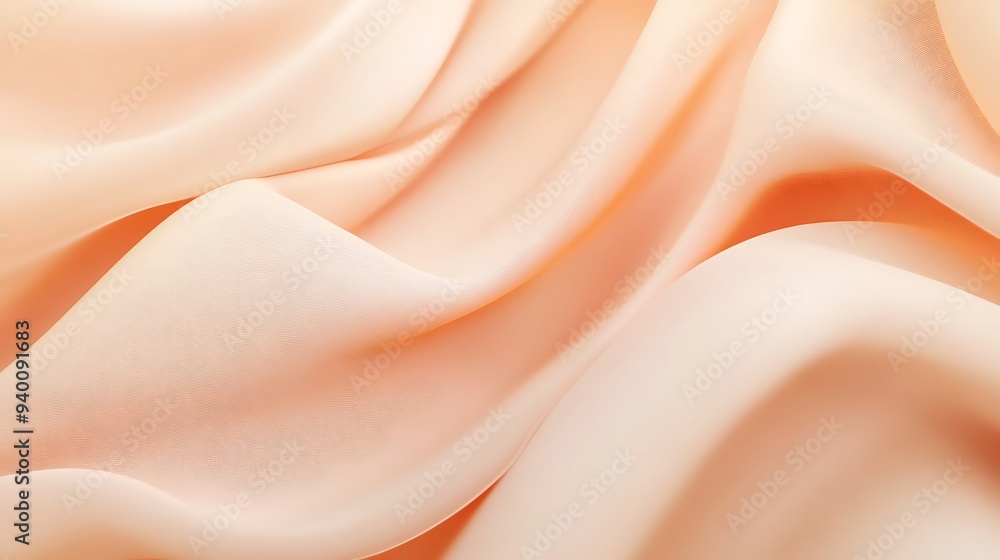 Serene Peach Waves - Elegant Background with Soft Textured Curtain for Presentations and Banners Serene Peach Waves - Elegant Background with Soft Textured Curtain for Presentations and Banners