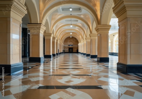 Elegant Arched Corridor Interior