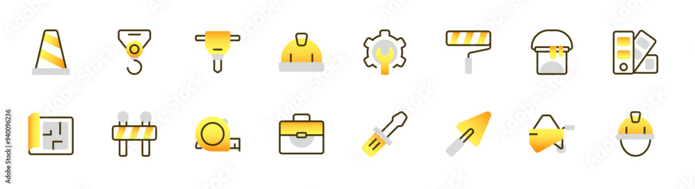 Set of construction icons. 16 sets of construction icons. construction icons. Set of construction icons. 16 sets of construction icons. construction icons.