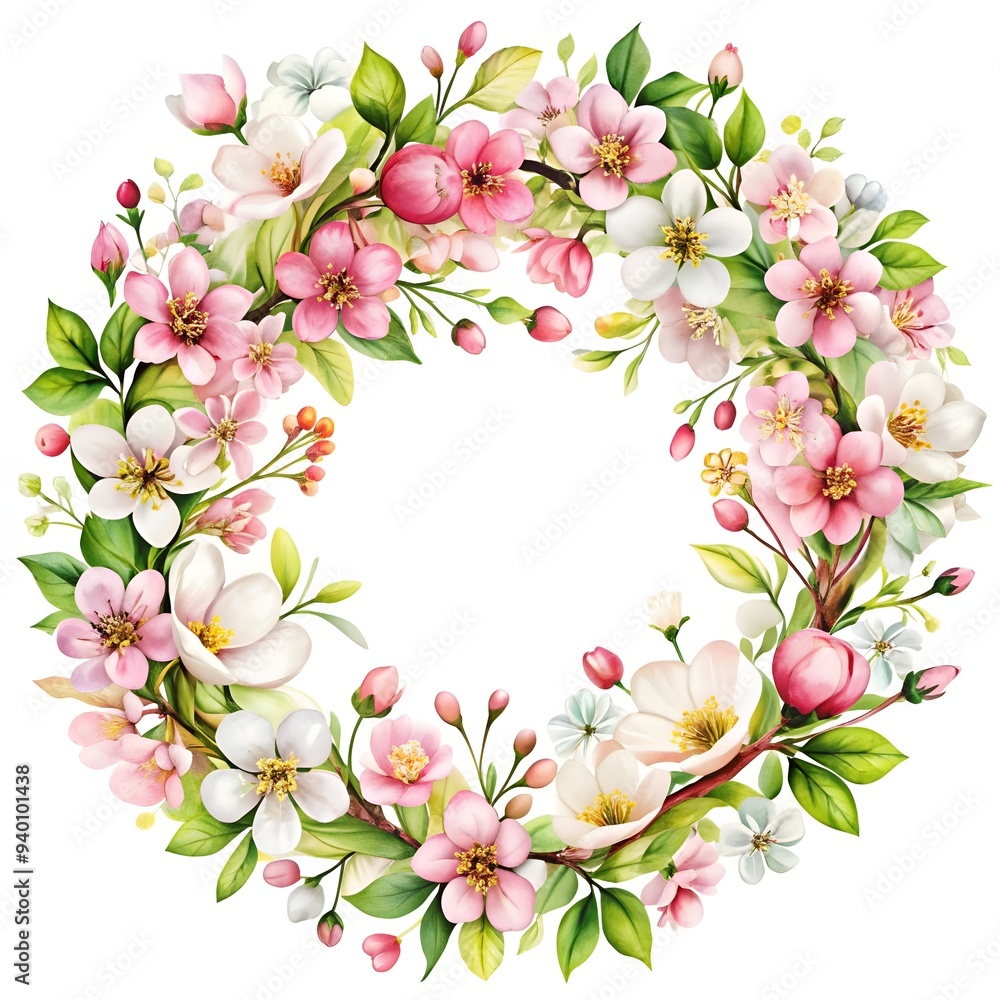 Obraz premium Cornus florida (flowering dogwood) pink blossoming frontal set street summer trees on white background