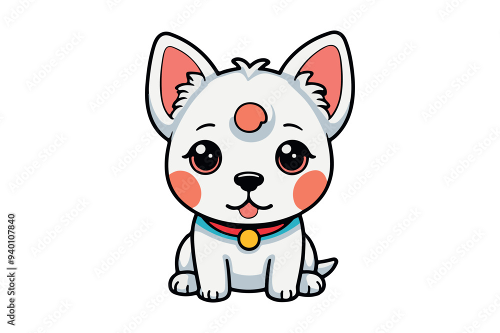Cartoon Dog Illustration, simple art style Cartoon Dog Illustration, simple art style