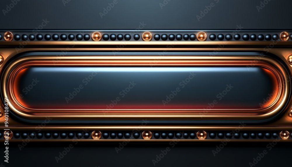 Abstract Metal Frame with Black and Gold Accents Abstract Metal Frame with Black and Gold Accents