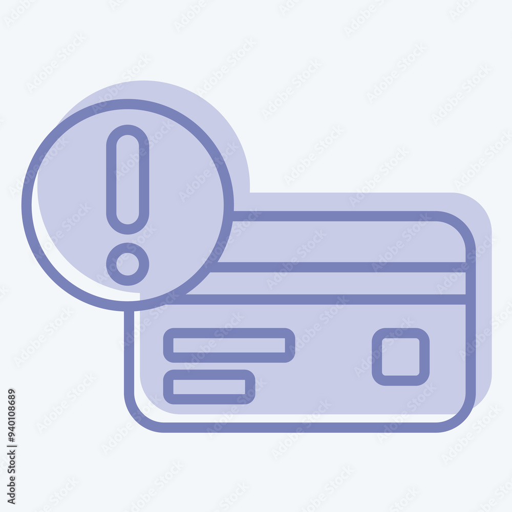 Icon Alert. related to Credit Card symbol. two tone style. simple illustration Icon Alert. related to Credit Card symbol. two tone style. simple illustration