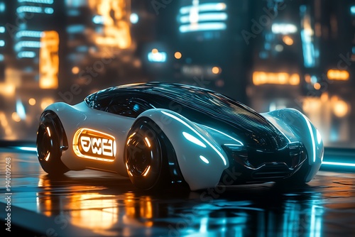 Vintage vector illustration of a cartoon race car speeding down a road