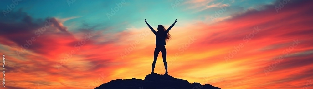 Sunrise Victory A Silhouette of Determination Against a Vibrant Sky, A Powerful Image Representing Achievement and Resilience in the Face of Challenges A Symbol of Hope and Inspiration for Success in Sunrise Victory A Silhouette of Determination Against a Vibrant Sky, A Powerful Image Representing Achievement and Resilience in the Face of Challenges A Symbol of Hope and Inspiration for Success in