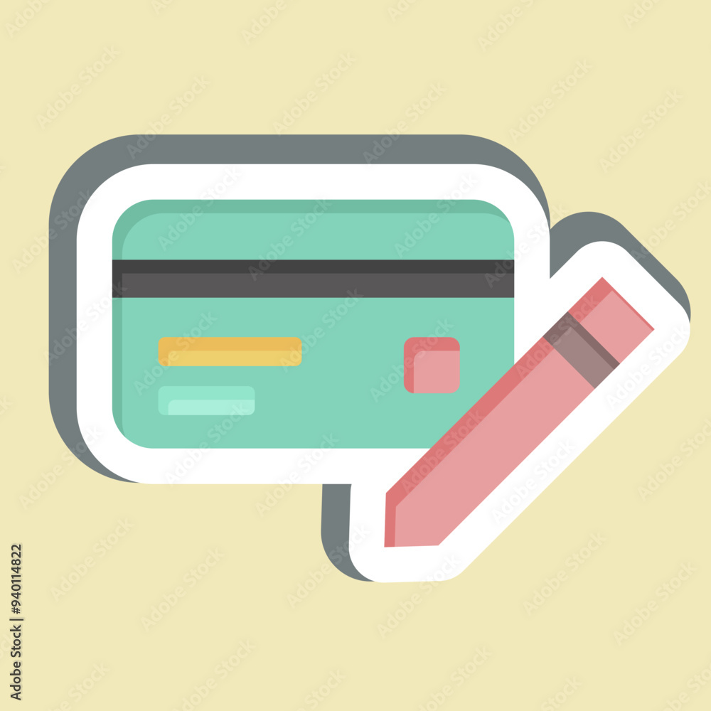 Sticker Edit. related to Credit Card symbol. simple illustration Sticker Edit. related to Credit Card symbol. simple illustration