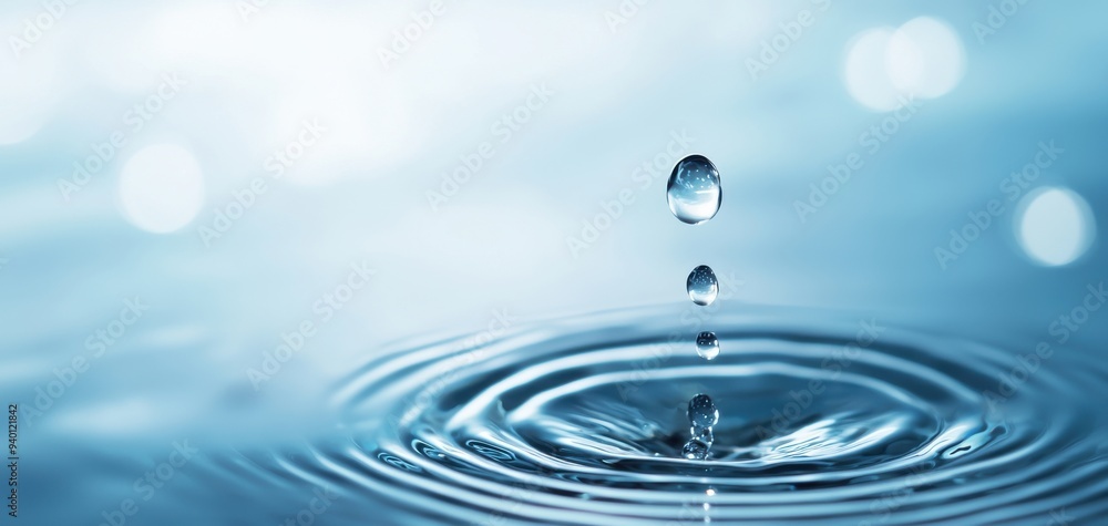 A serene moment captured as a single water droplet falls and creates ripples on a tranquil surface, symbolizing purity and calm. A serene moment captured as a single water droplet falls and creates ripples on a tranquil surface, symbolizing purity and calm.
