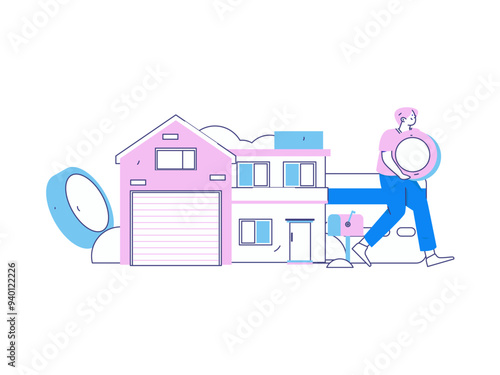 Home loan flat vector concept operation illustration
