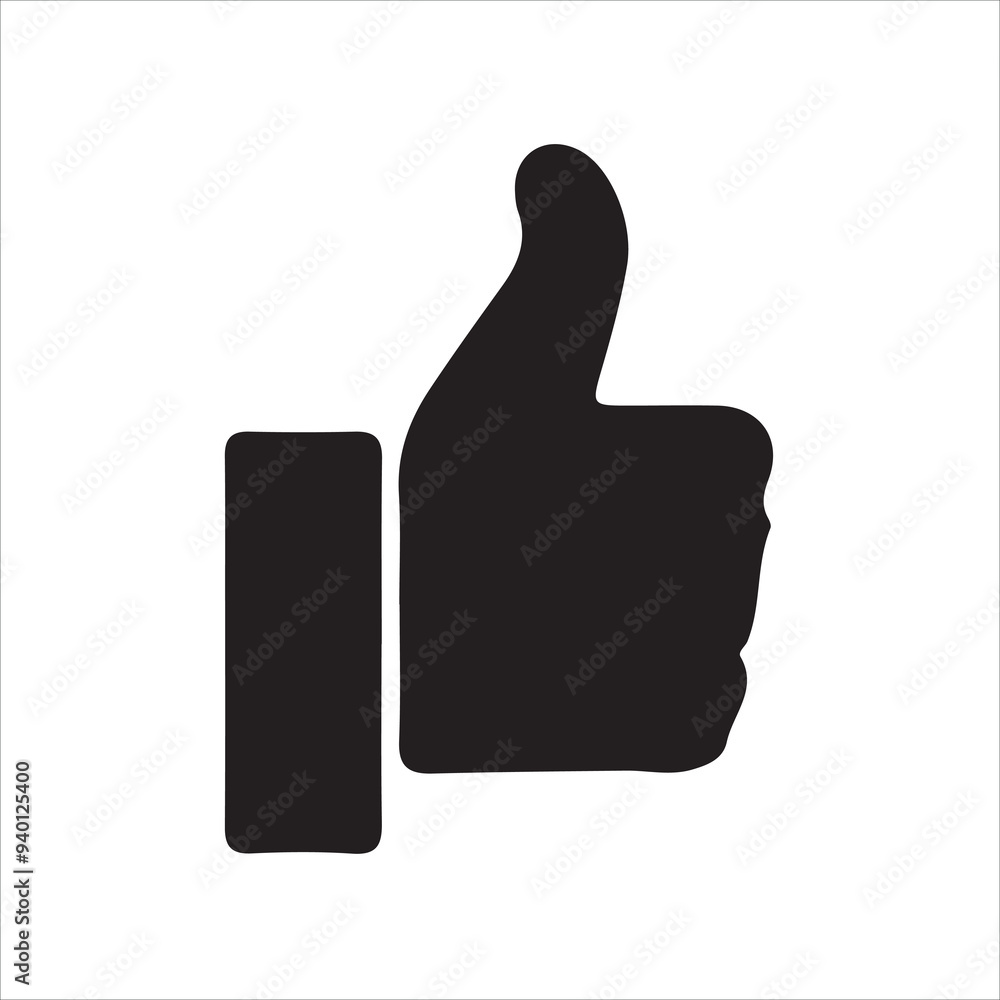 Obraz premium Vector Illustration A Bold Thumbs Up Symbol, Ideal for Digital and Print Design Projects. Represents agreement, approval, or positive confirmation.
