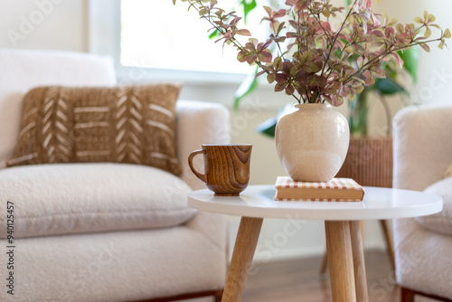 Cozy room decorated in neutral colors