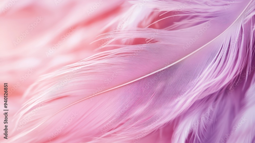 Fototapeta premium Pink Feather Close-up