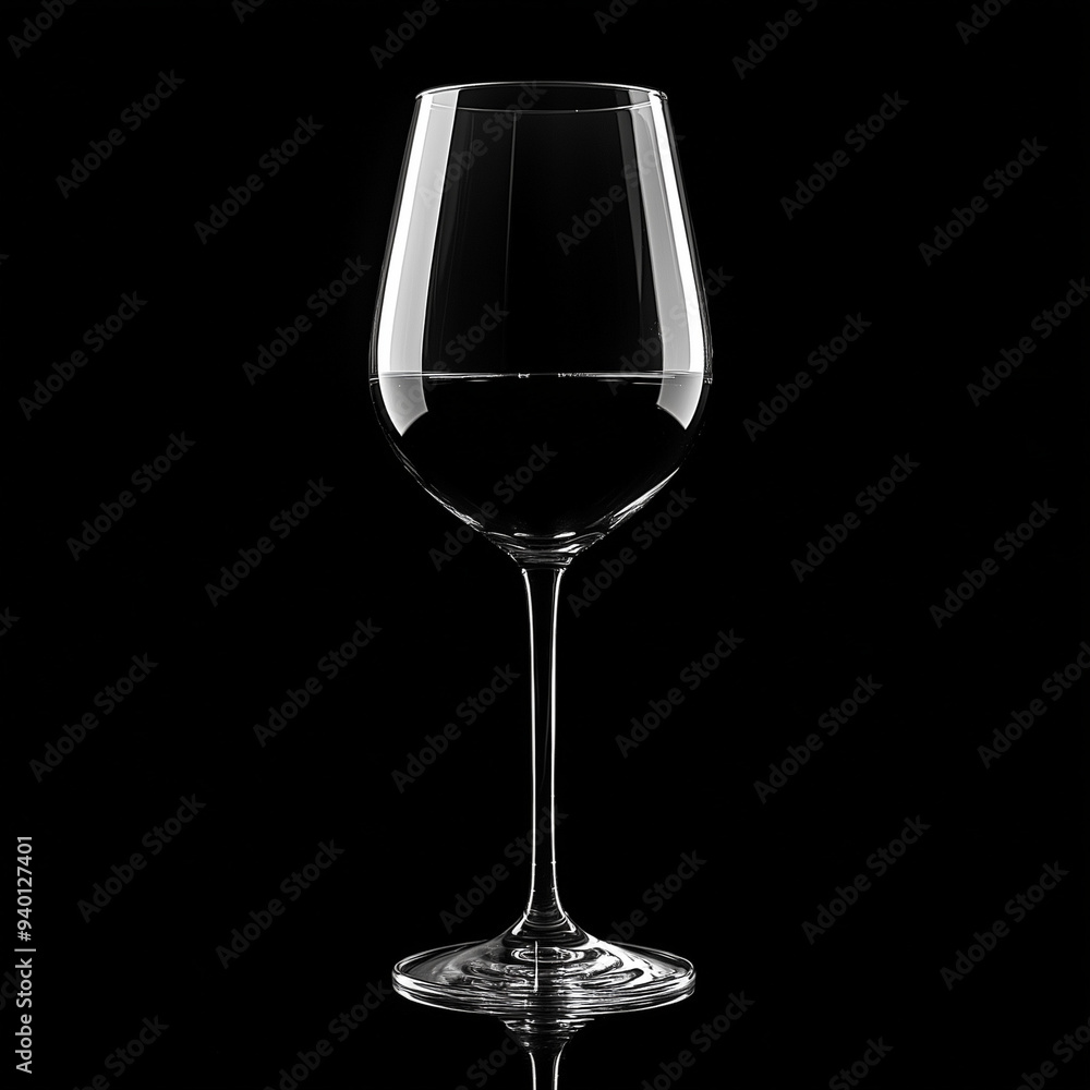 Wine glass silhouette on the black background Wine glass silhouette on the black background