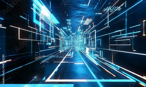 Wallpaper Mural Digital Tunnel: A Journey into the Future of Technology Torontodigital.ca