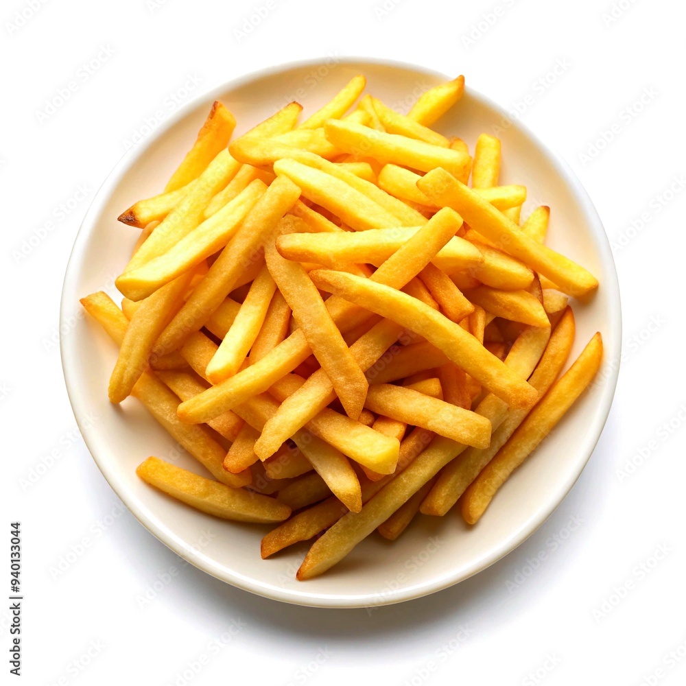 custom made wallpaper toronto digitalFrench fries potatoes on a plate isolated on a transparent background.