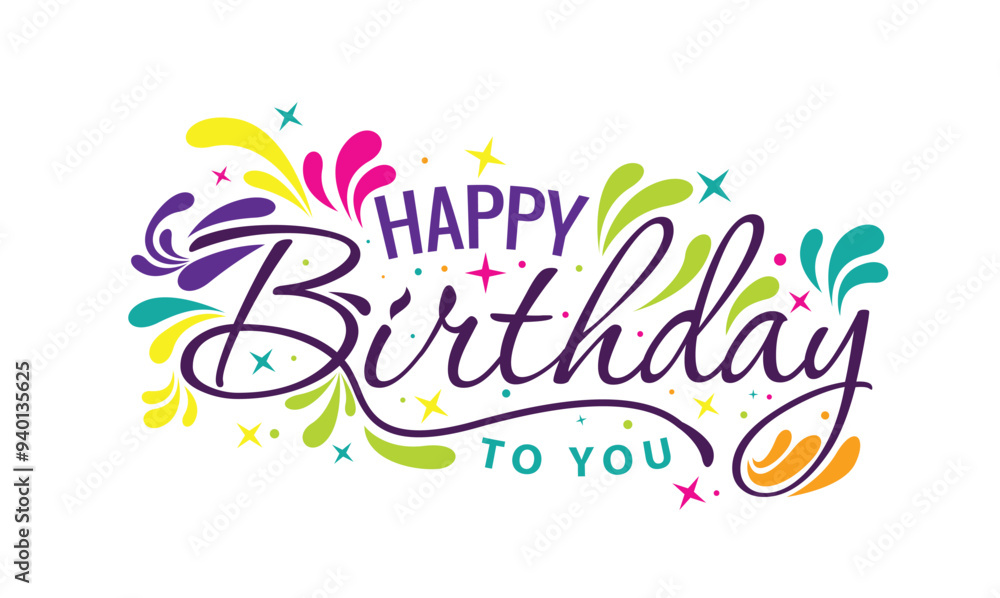 happy birthday text typography happy birthday text typography