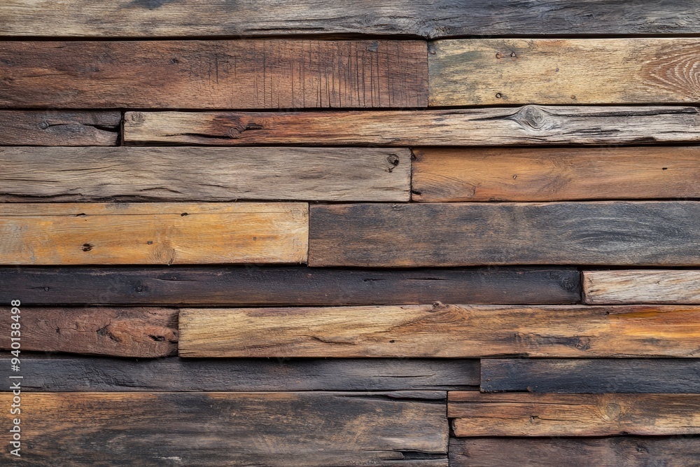 Obraz premium old wood texture, wall panel made of boards , ai