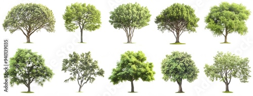 set of trees isolated on white