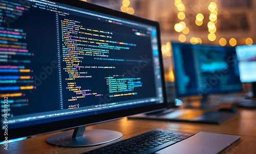 Wallpaper Mural Code on a Computer Monitor Torontodigital.ca