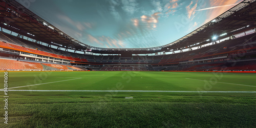 Empty outdoor football stadium