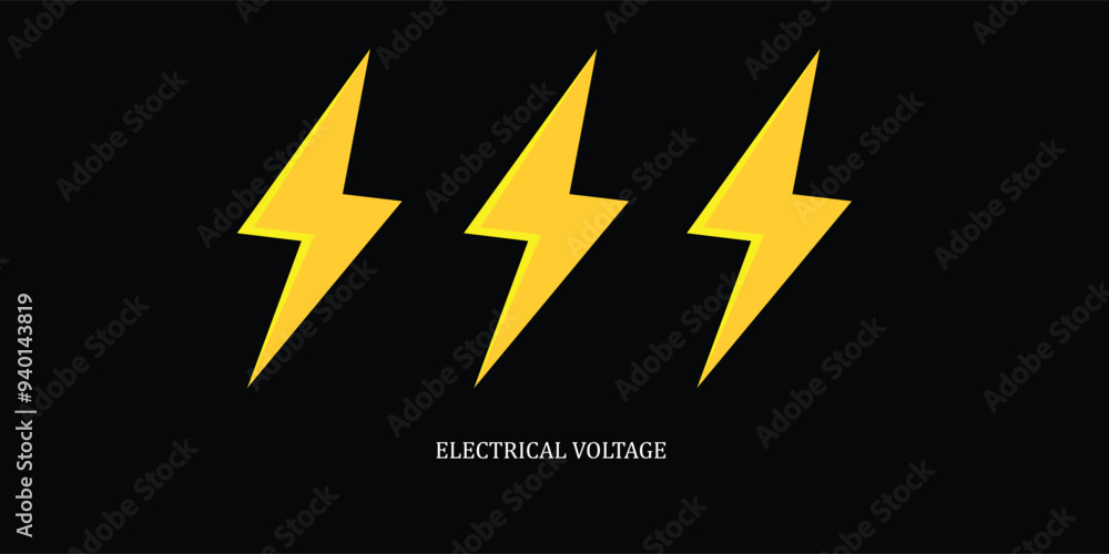 Energy icon. Lightning bolt icon. Isolated yellow energy sign. Flash icon. vector