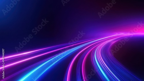 Abstract Light Trails on a Dark Background
